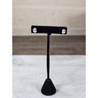 Vintage Oval Clear Rhinestone Stud Earrings Silver Tone Posts