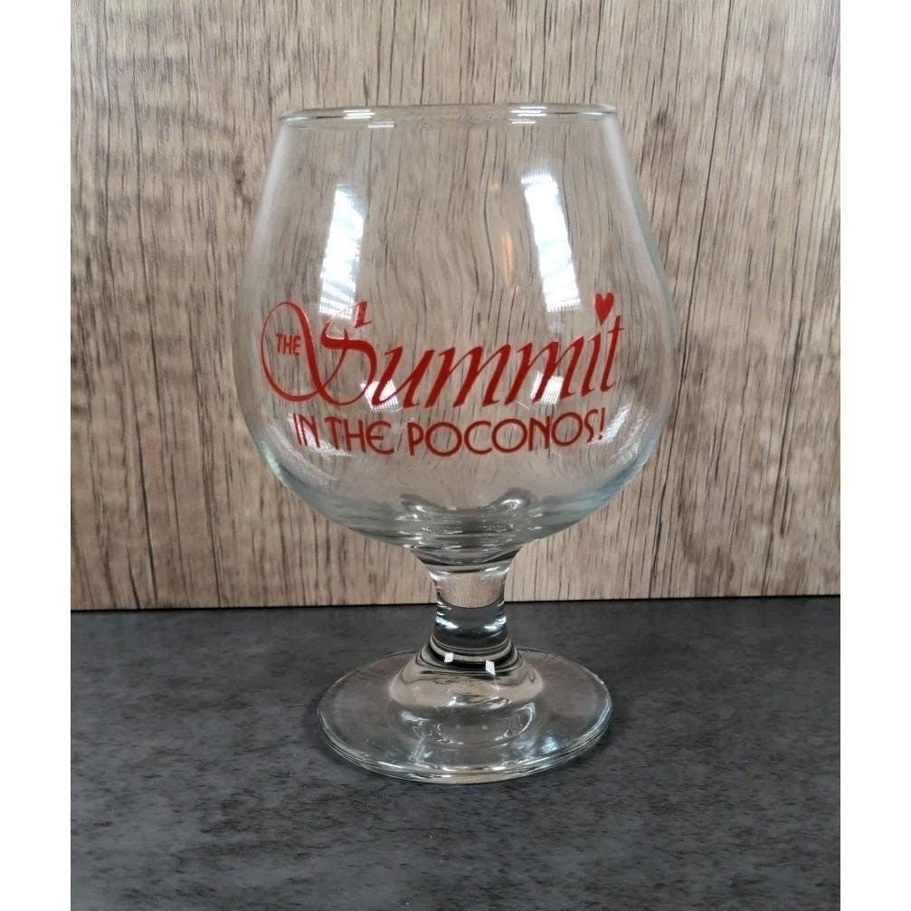Summit in the Poconos Brandy Glass Vintage Resort Logo Snifter