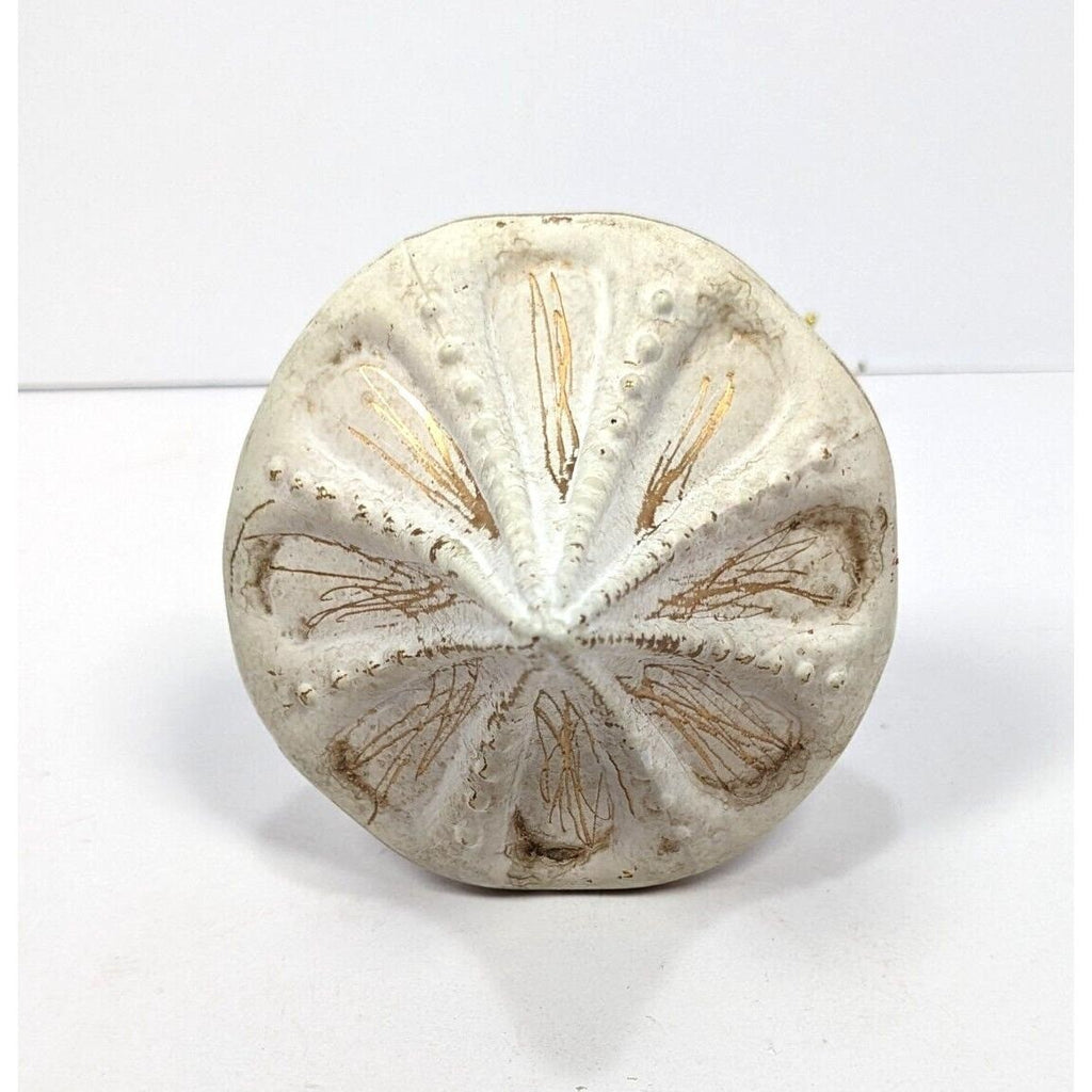 Vintage Glass Ornament White Gold 6 Inch Antiqued Finish