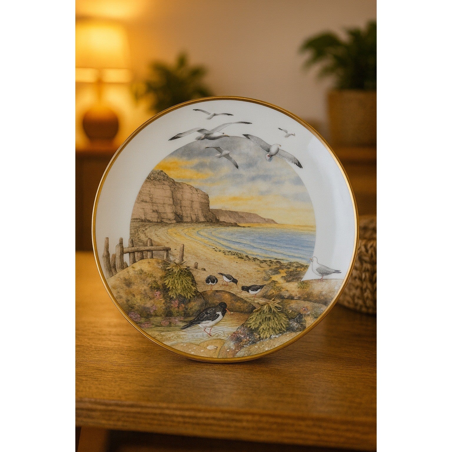 Franklin Porcelain February on the Coast Plate by Peter Barrett 9 Inch