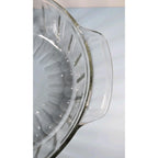 Vintage Clear Glass Handled Bowl Ribbed Glass Serving Bowl