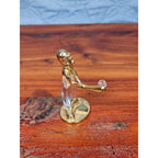 Mannon 1988 Crystal Baseball Batter Figurine Gold Tone Base