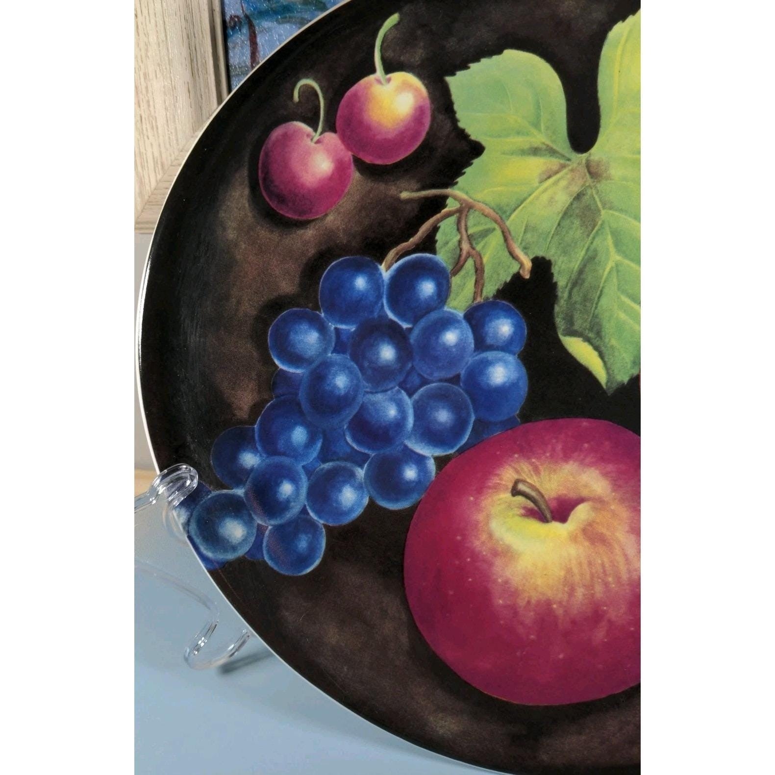 Furio Eden Fruit Platter Vintage Oval Porcelain Fruit Motif Serving Dish