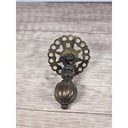 Vintage Brass Bronze Drawer Knobs Set 3 Ornate Cabinet Pulls