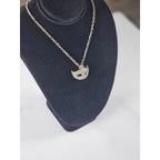 Gold Tone Rhinestone Mask Necklace Mardi Gras Pendant