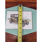 Vintage Panhard & Levassor 1912 Automobile Wall Plaque Teal 11.5 x 8