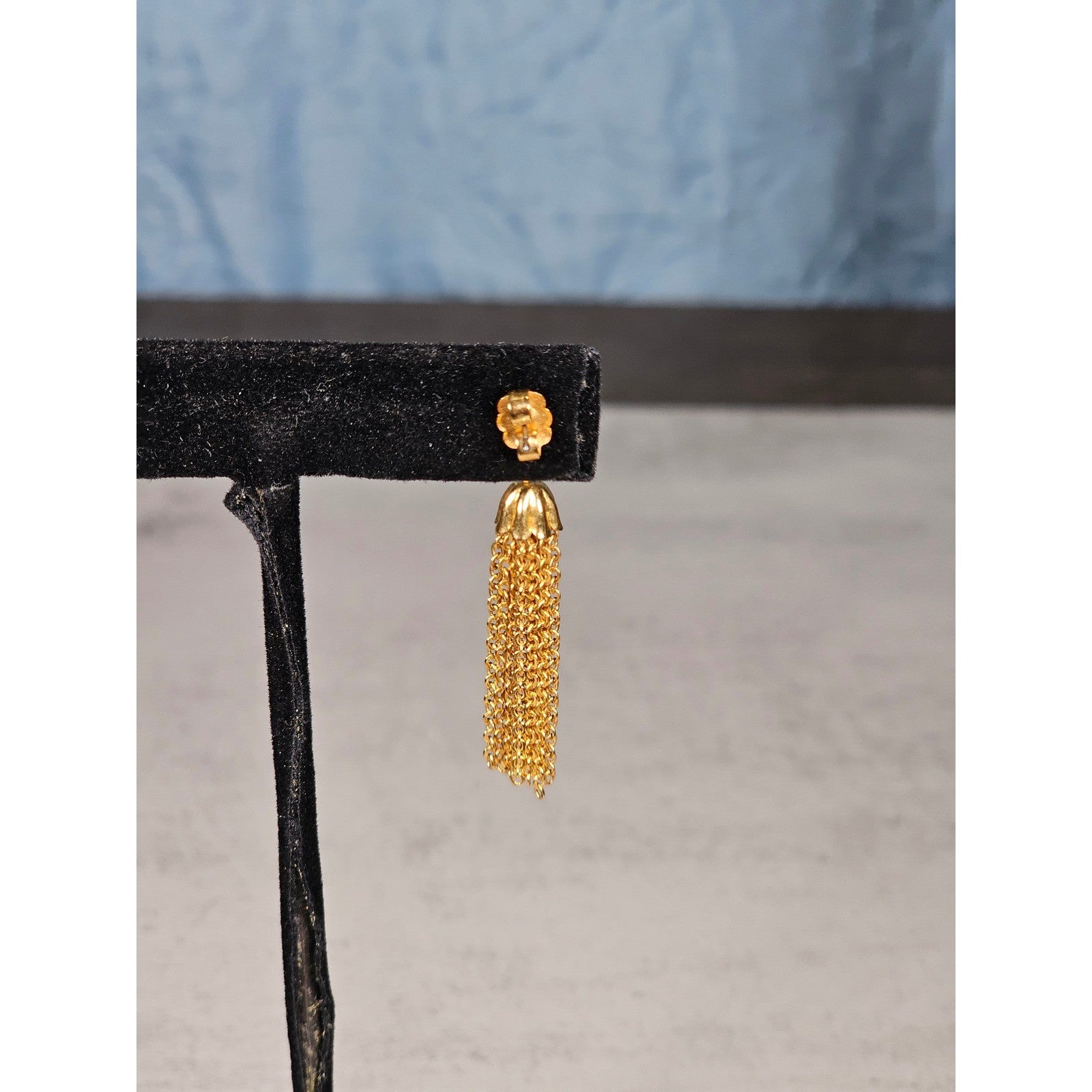 Vintage Gold Tone Tassel Drop Earrings