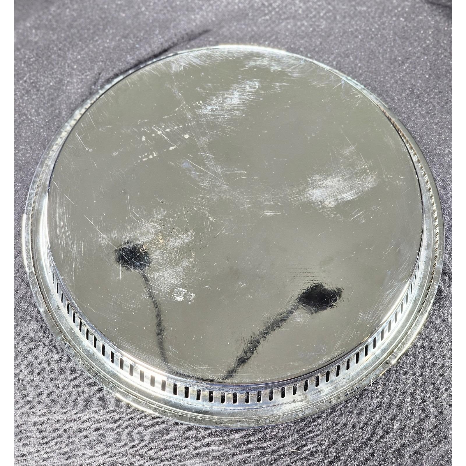 Vintage Irvinware Silver Plated Serving Tray 13" Engraved USA