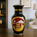 Vintage Chokin Vase Pagoda Scene Gold Gilded Japan 6.25"