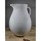 White Crackle Ceramic Pitcher Rustic Farmhouse Decor 10 Inch
