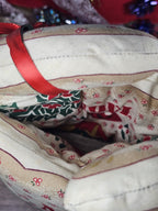 Vintage Handmade Christmas Swans Noel Pillow