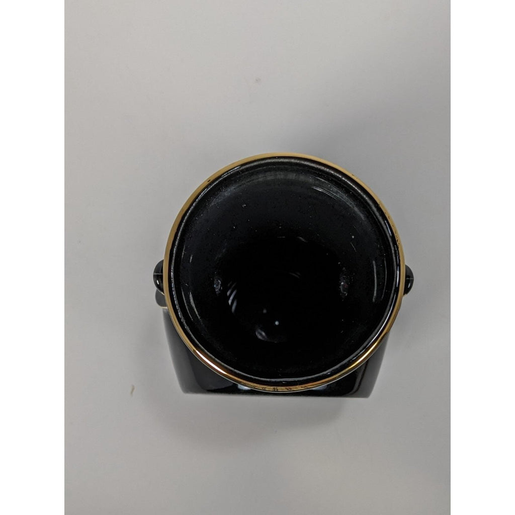 Art of Chokin Dolphin Mini Vase Black Gold Japan 5" Vintage