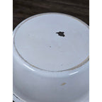 Vintage White Enamel Wash Basin Bowl Black Rim Rustic Farmhouse