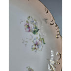 Vintage Austria Hand Painted Floral Porcelain Plate 11" Gold Rim