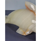 Hand Carved Onyx Dolphin Figurine Natural Stone Dolphin Statue Ocean Decor