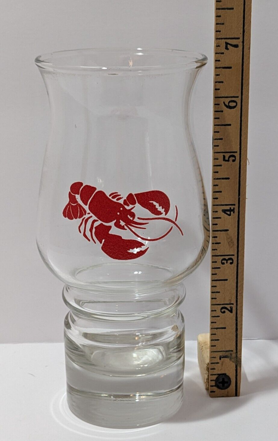 Vintage 1980s Red Lobster 7″ Hurricane Drinking Glass Libbey Nautical Barware