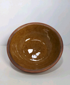Terrafirma Ellen Evans Pottery 1998 Lid Garlic Brown Glaze Ceramic Covered Bowl