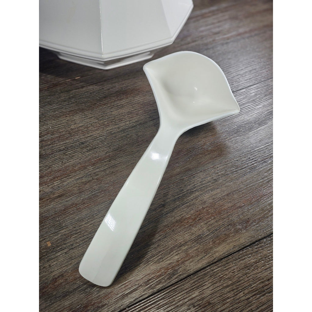 Vintage White Soup Tureen with Lid and Ladle | Octagonal Serving Dish