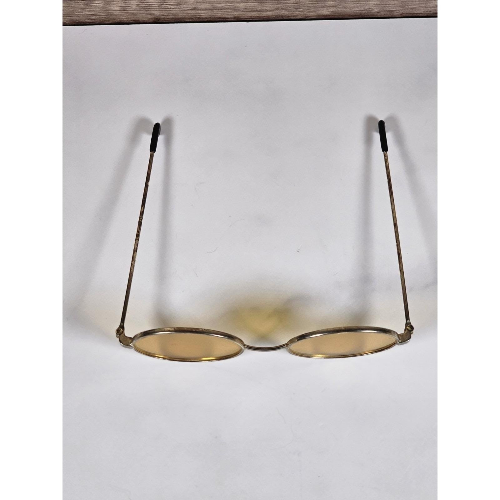 Vintage Teddy Bear Glasses Miniature Gold Wire Rim Eyeglasses Plush Display