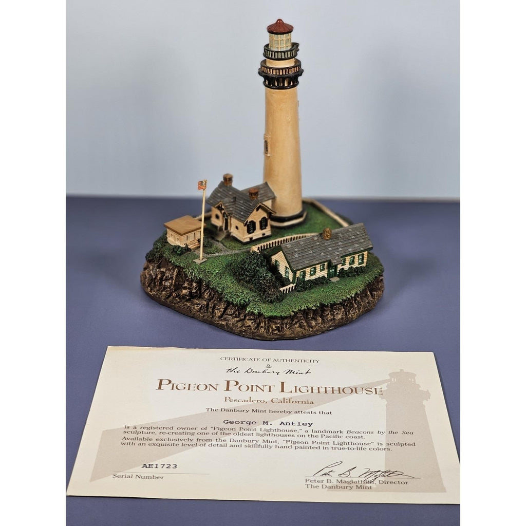Danbury Mint Pigeon Point Lighthouse Figurine w/ COA Maritime Decor