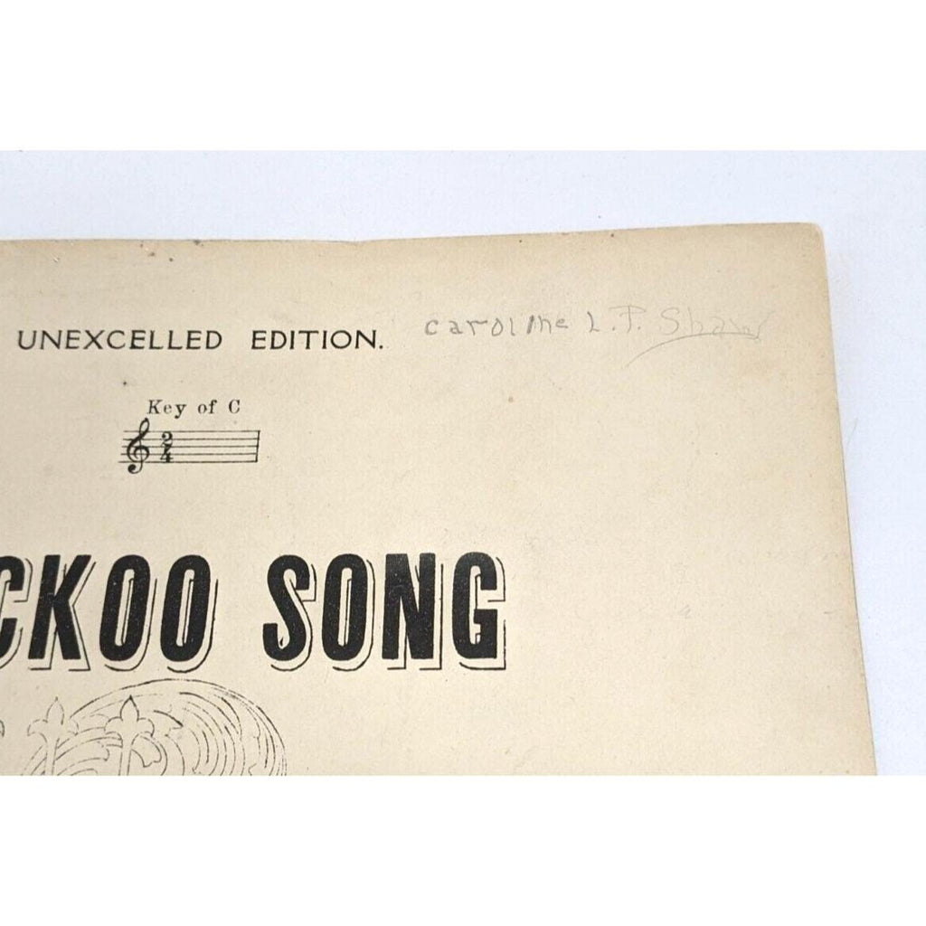 Cuckoo Song Sheet Music W Popp 1932 Vintage Piano Music