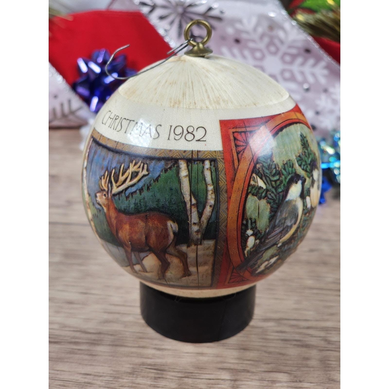 Hallmark 1982  Satin Christmas Ornaments Set of 3 Vintage