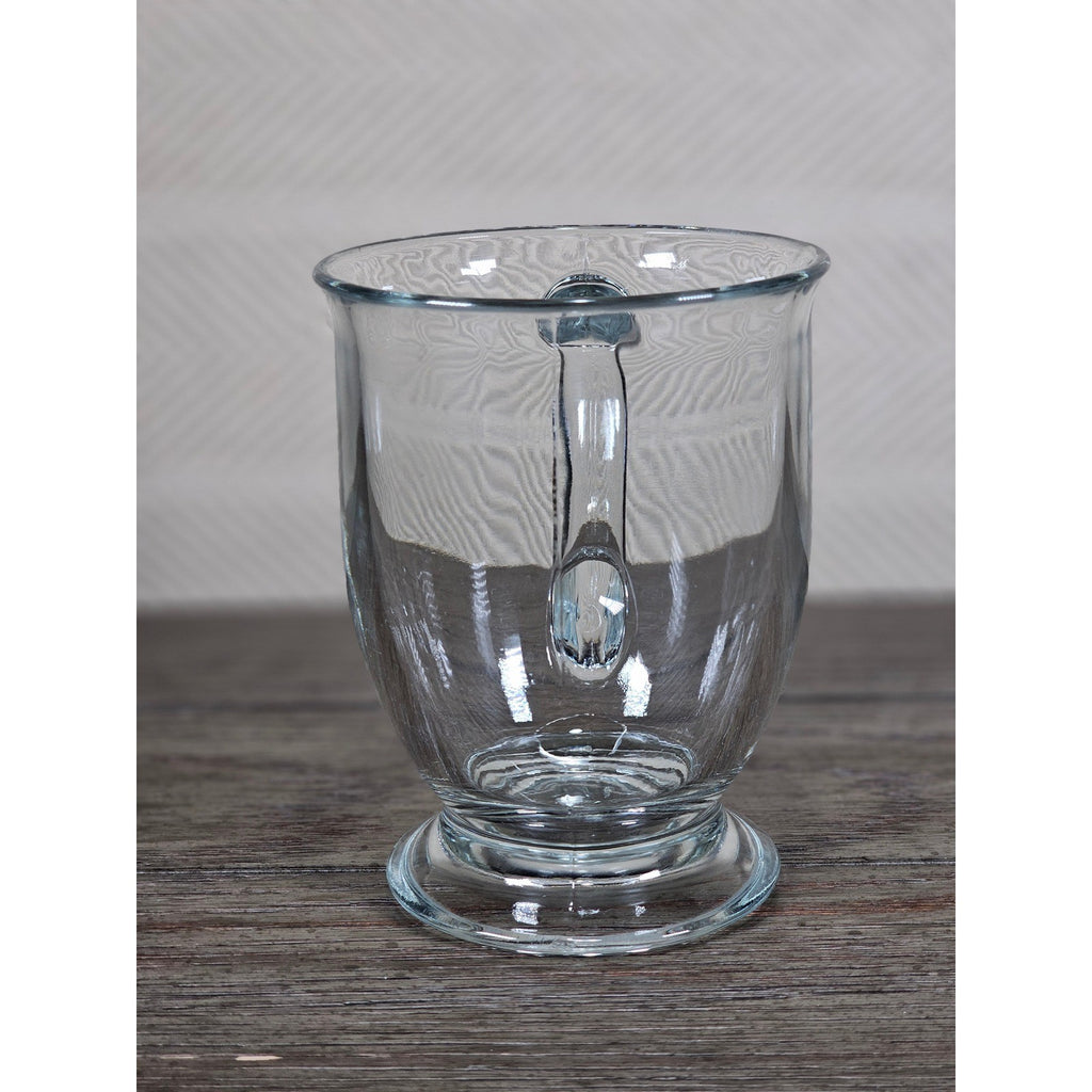 Vintage Anchor Clear Glass Footed Mug USA Made Coffee Tea Cup