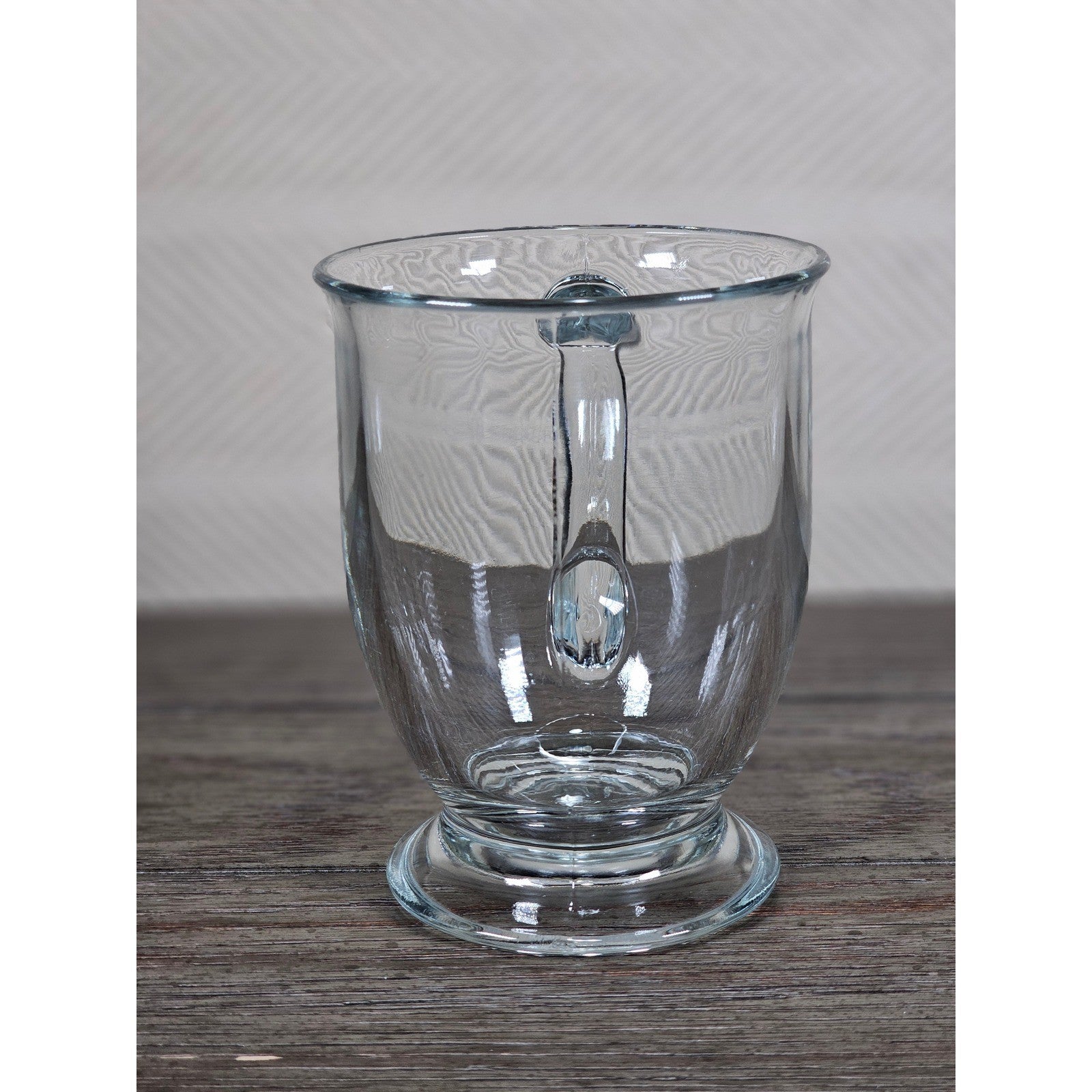 Vintage Anchor Clear Glass Footed Mug USA Made Coffee Tea Cup