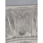Vintage Clear Glass Sunflower Pattern Oblong Serving Bowl 9"