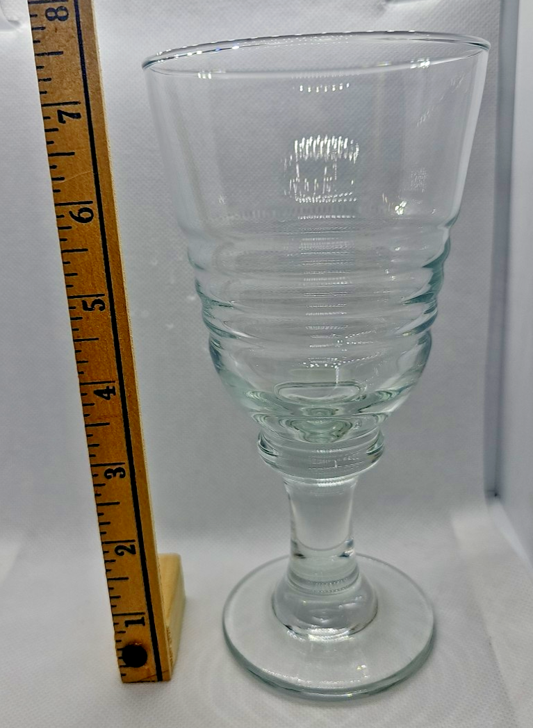 Libbey Sirrus Clear Water Goblet 7 3/8″ Tall Ribbed Stemware Glass