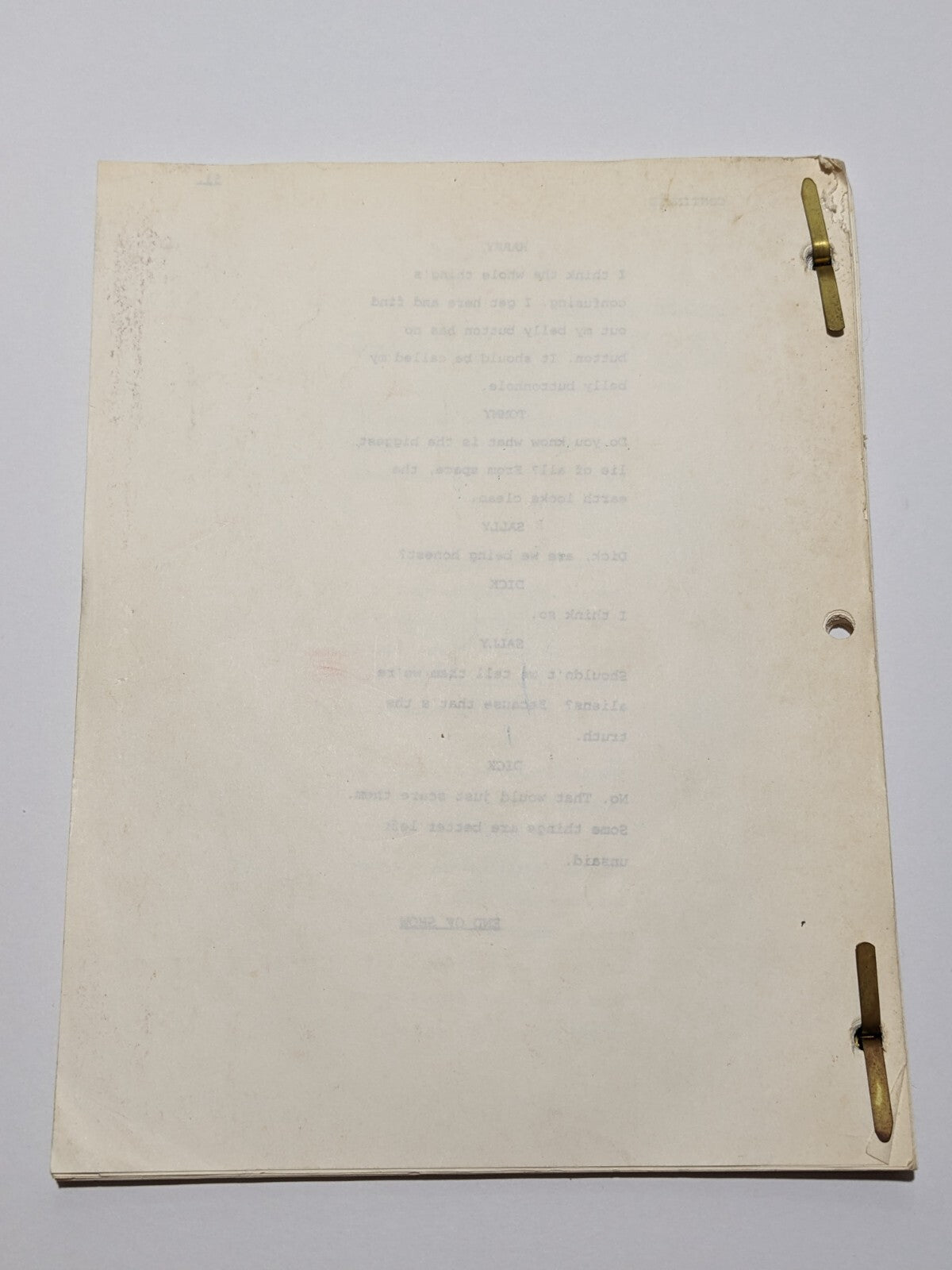 3rd Rock from the Sun First Draft Script “Truth or Dick” TV Sitcom 1995