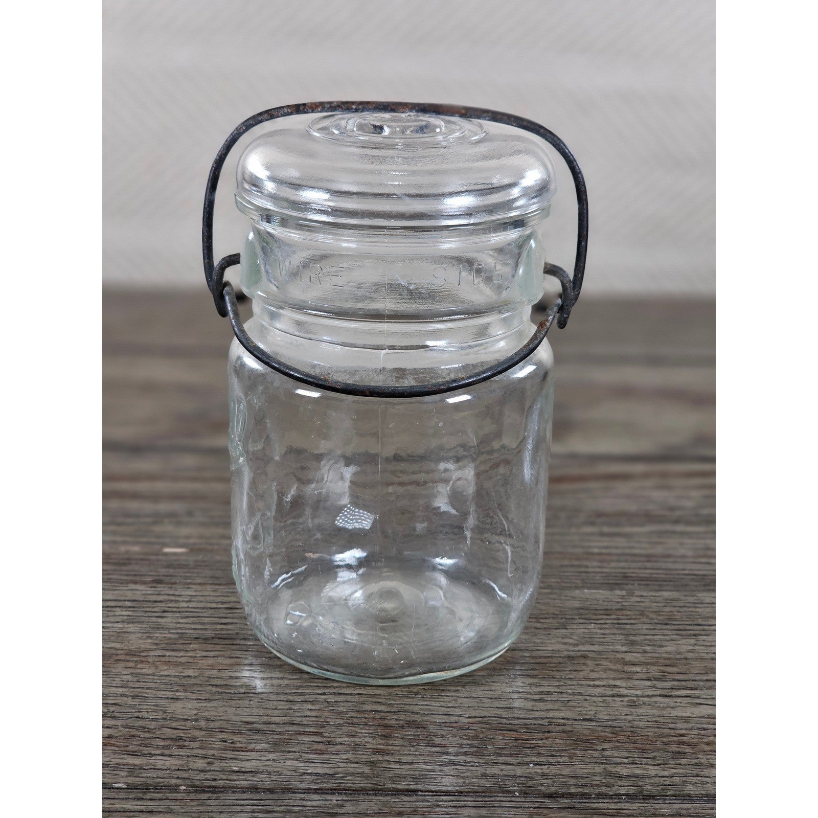 Vintage Ball Ideal Mason Jar 1 Pint Wire Bail Lid 5x3 Glass Jar