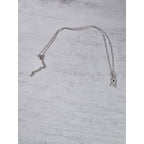 Vintage Sterling Silver Ribbon Pendant Necklace Small Charm