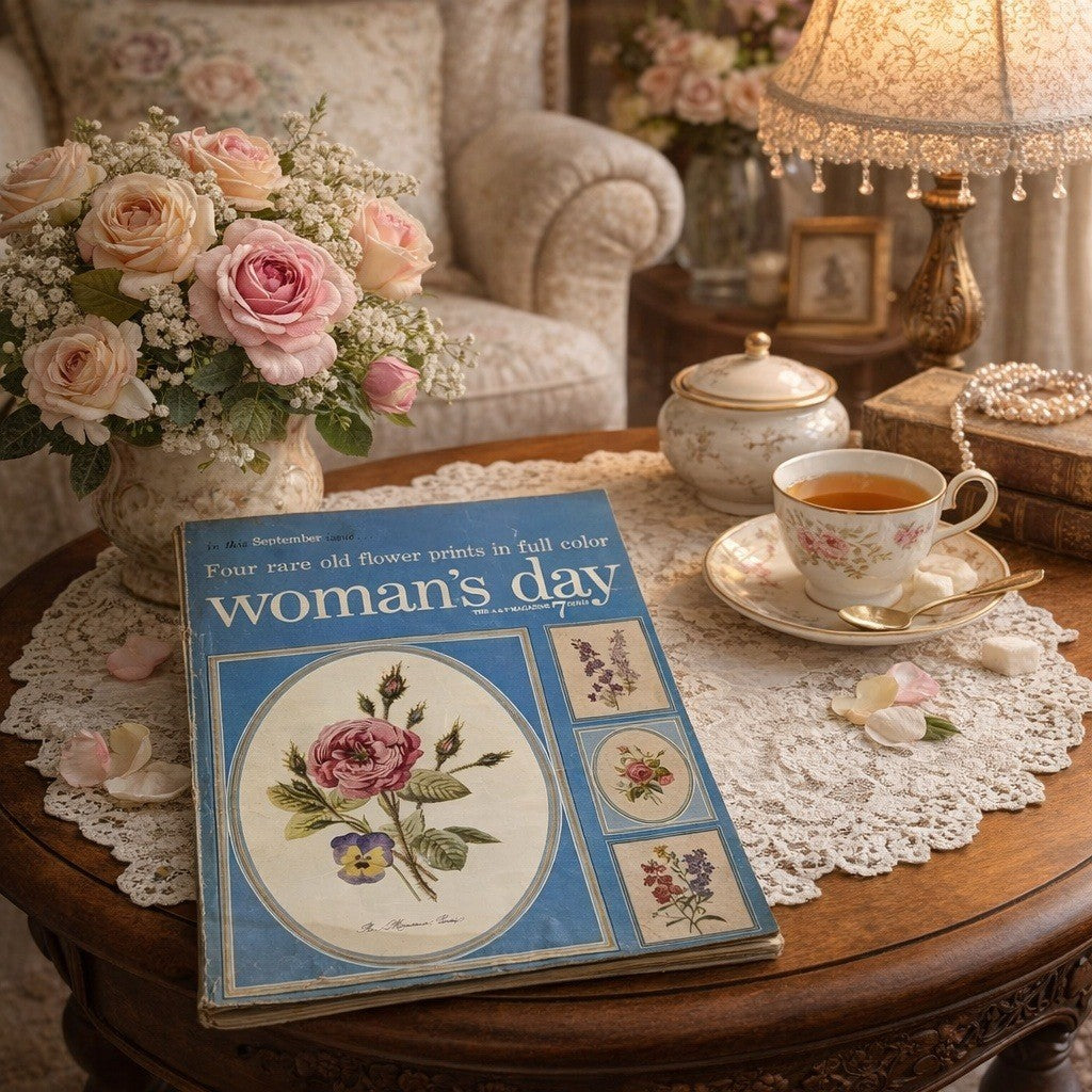 Vintage Woman's Day Magazine September 1954 Floral Prints Issue