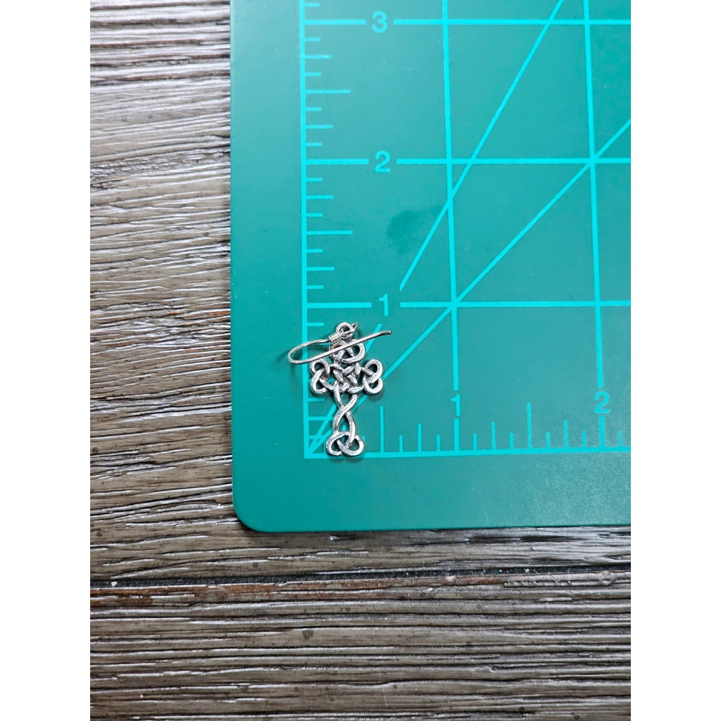Vintage Sterling Silver Celtic Cross Dangle Earrings