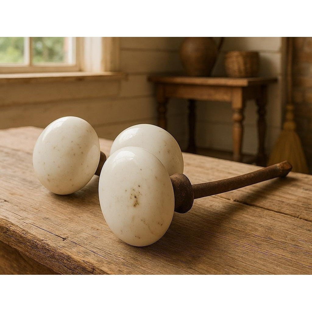 Vintage White Porcelain Door Knobs Lot of 3 Architectural Salvage