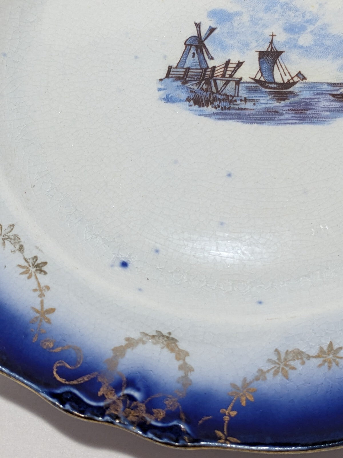 La Francaise Porcelain Blue and Gold Bread and Butter Plate #2