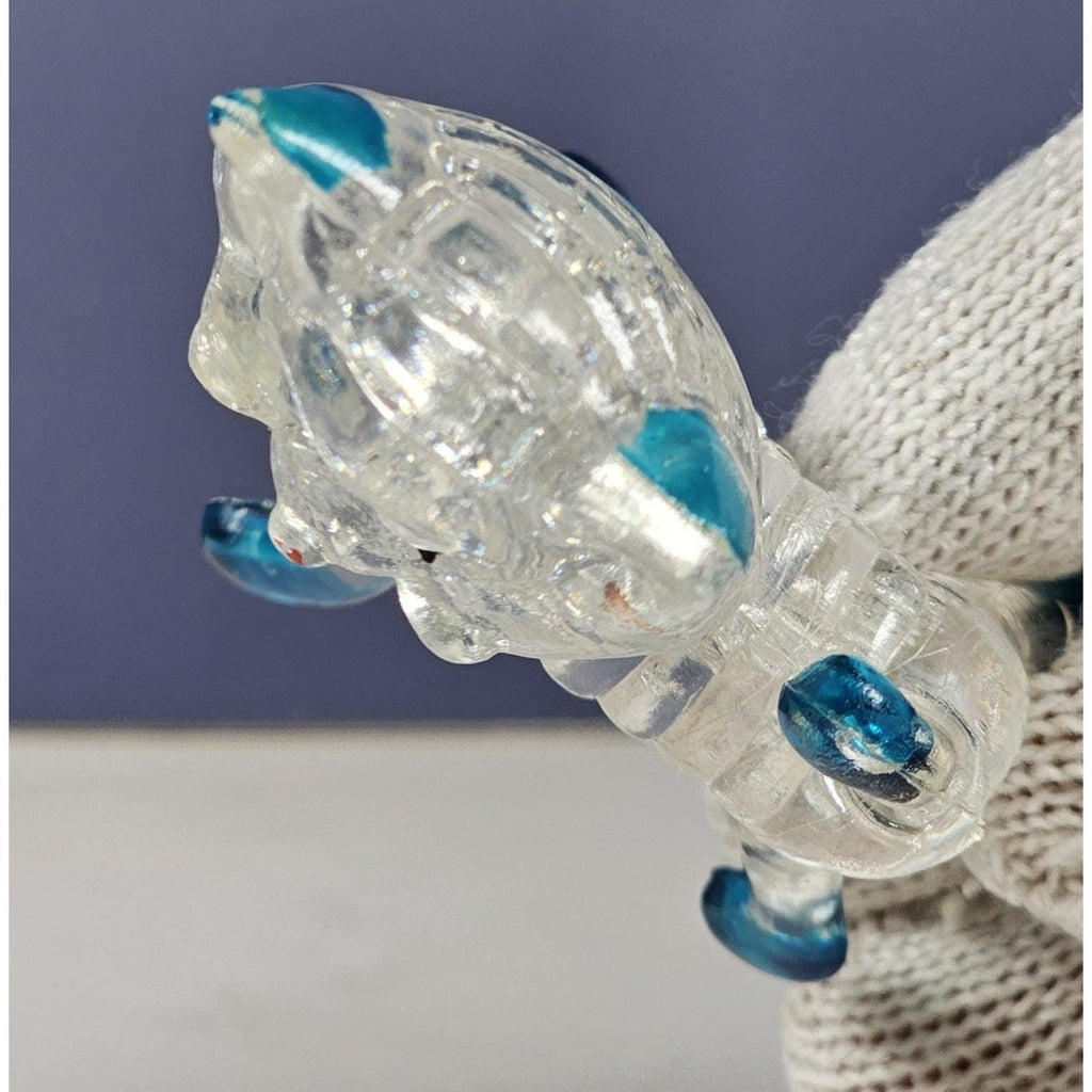 Vintage Lucite Cat Figurine Clear Blue Accents Hong Kong