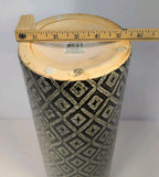 15½″ Black & White Diamond Pattern Glass Vase – Tall Statement Piece