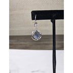 Vintage Sterling Silver Drop Earrings Ornate Dangle Design