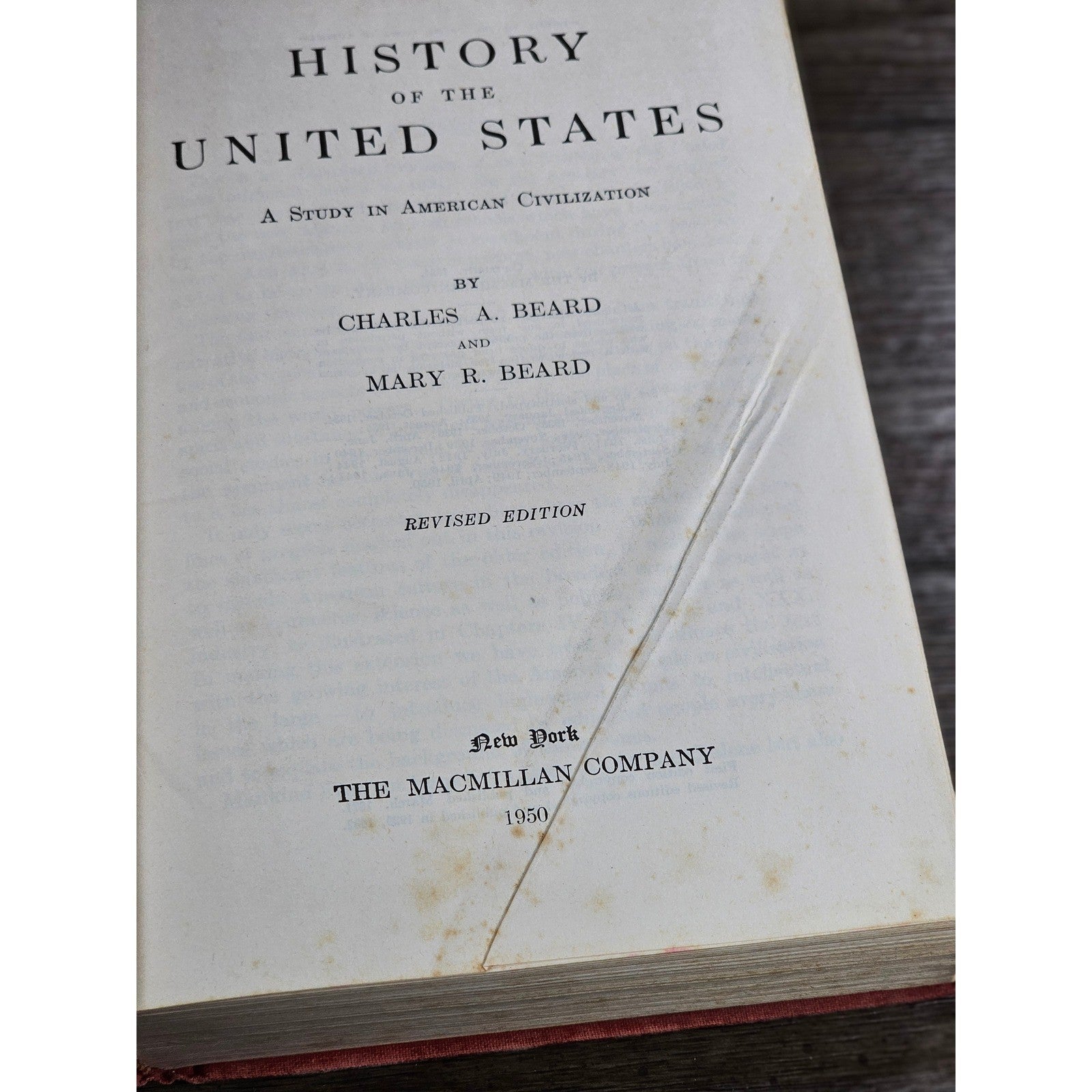 History of the United States 1950 Charles & Mary Beard HC Book