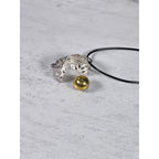 Vintage Harmony Ball Pendant Necklace Purple Stone Filigree