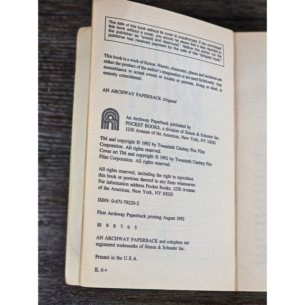 Buffy the Vampire Slayer 1992 Paperback Movie Novelization