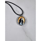 Vintage Madonna Pendant Necklace Oval Religious Medallion