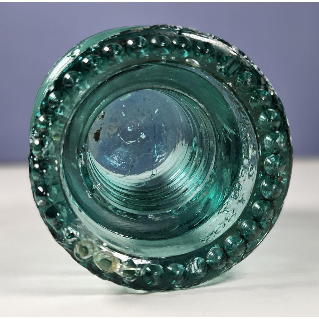 Vintage Hemingray No 9 Glass Insulator Aqua Patent May 2 1893