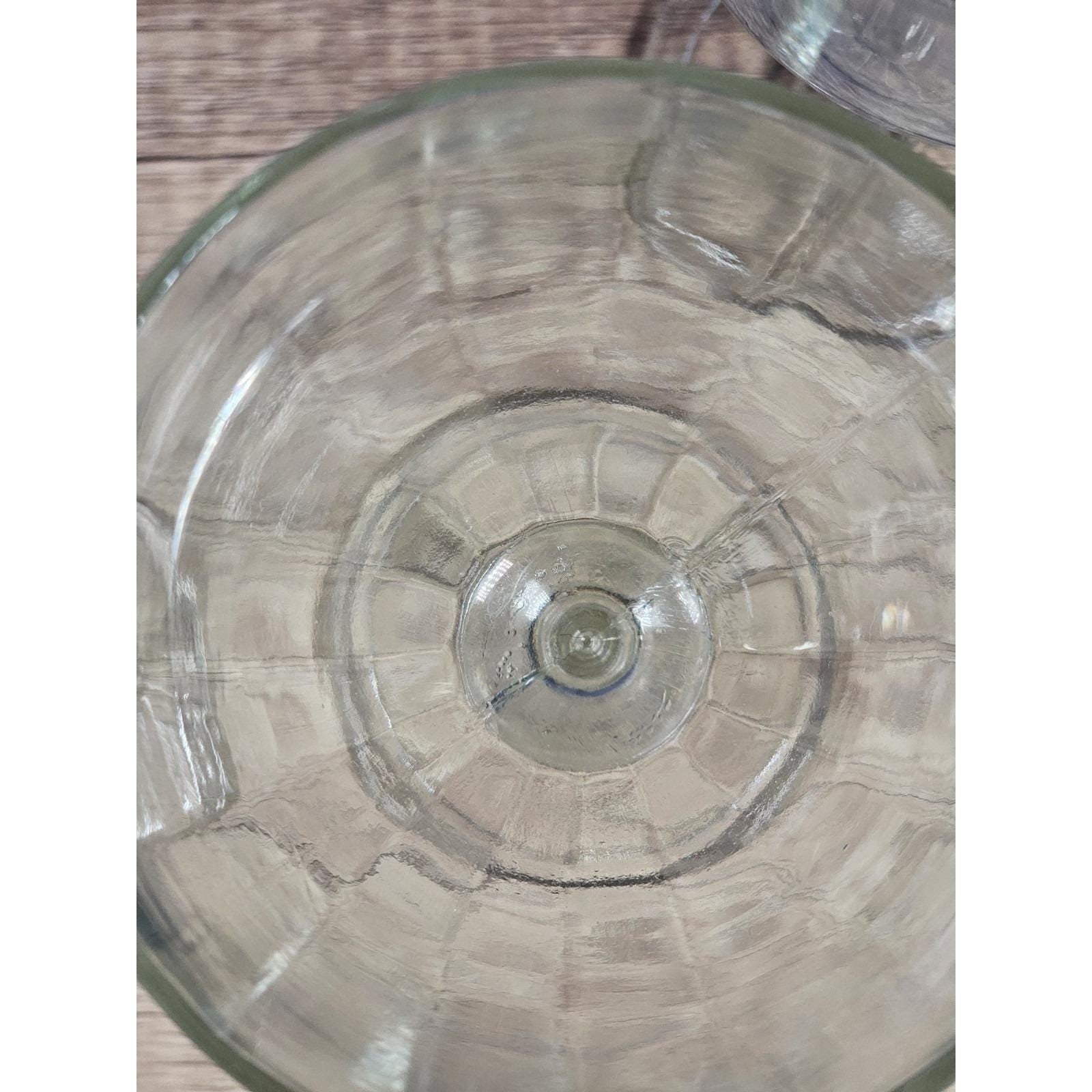 Set of 4 Vintage Crystal Water Goblets – Optic Pattern & Starburst Base