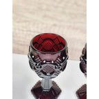 Vintage Avon Cape Cod Ruby Red Wine Goblets Set of 2 1970s Glassware