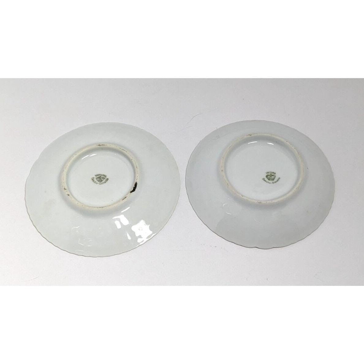 Victoria China Ireland Shamrock Plates Set of 2 Shell Dish