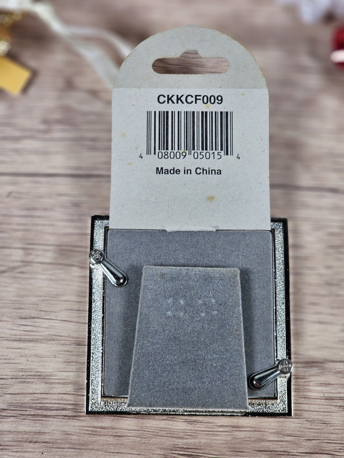 Elegant Gold Trimmed Ornament Frame With Rhinestone Accents & Ribbon Hanger