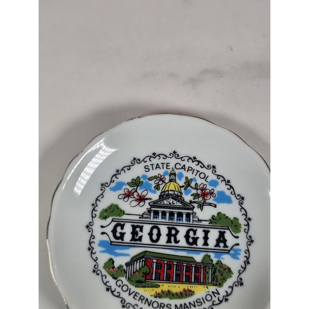 Vintage Georgia Souvenir Plate Mini Capitol Governor Mansion 3.5"